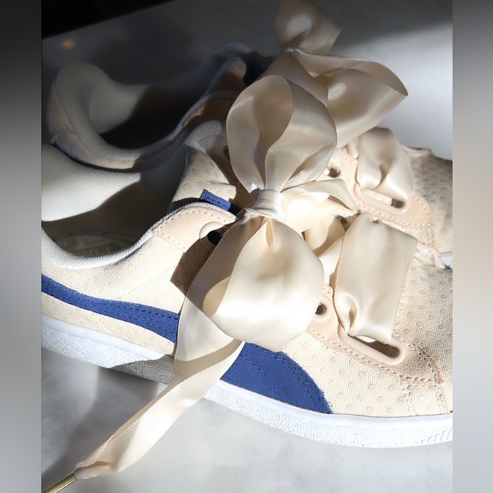 Puma Basket Heart Denim Oatmeal Twilight Blue Women’s Shoes